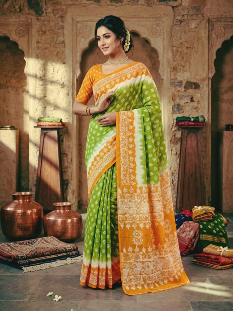 বাটিক প্রিন্ট শাড়ি 🌸🌸6.0